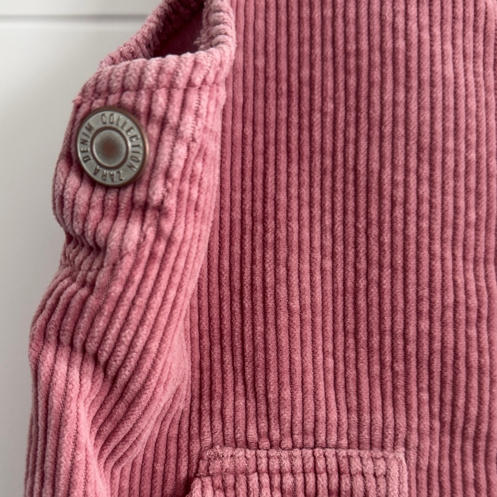 Zara Pink Corduroy Kids Overall Dress - Picture 2 of 6